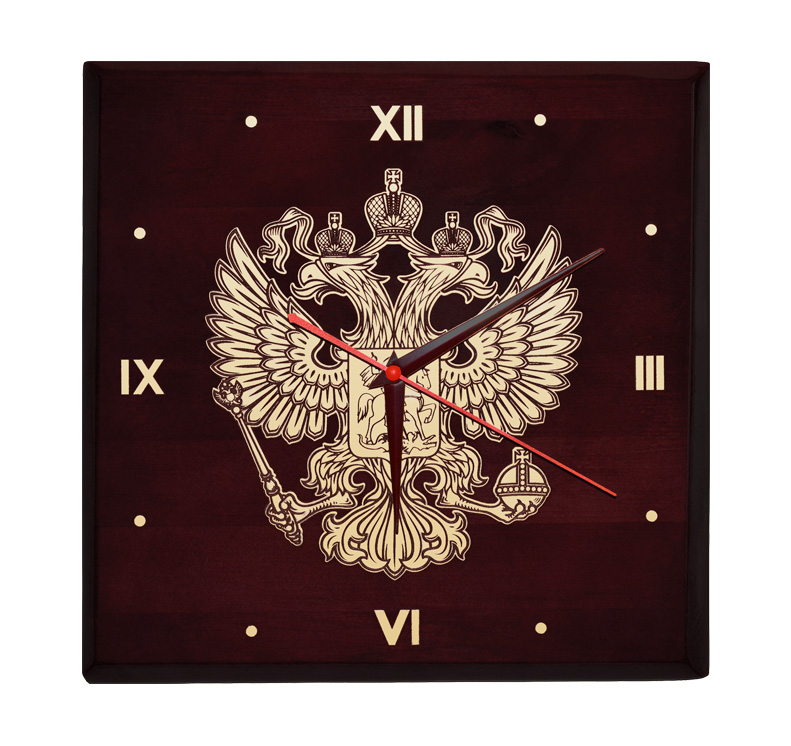 Настенные часы «Герб РФ» квадратные